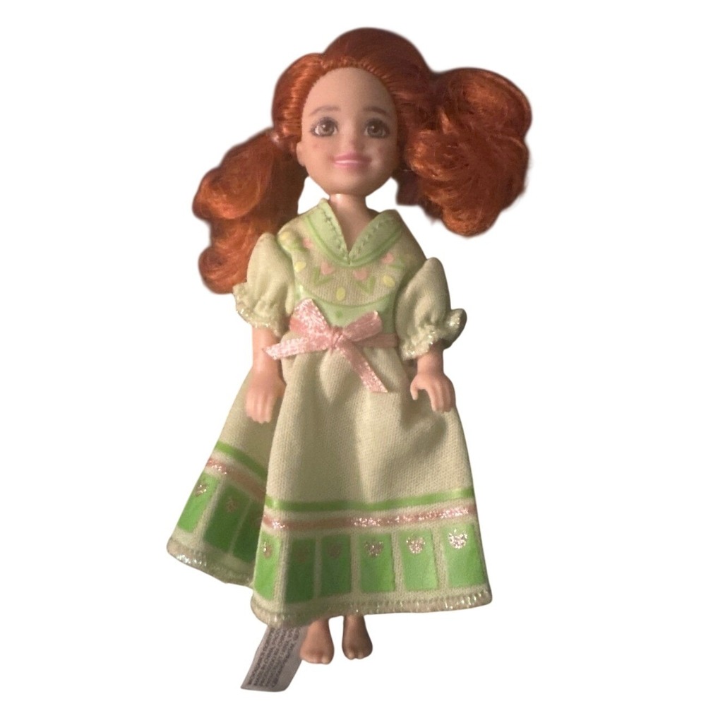 Barbie Club Chelsea red hair doll wearing petite frozen ana toddler doll dress